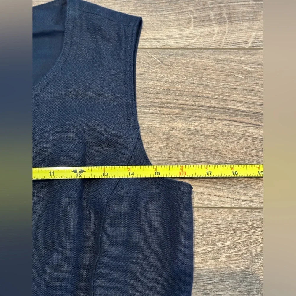 NWOT Tory Burch Navy Button-Front Linen Shift Dress Size 0